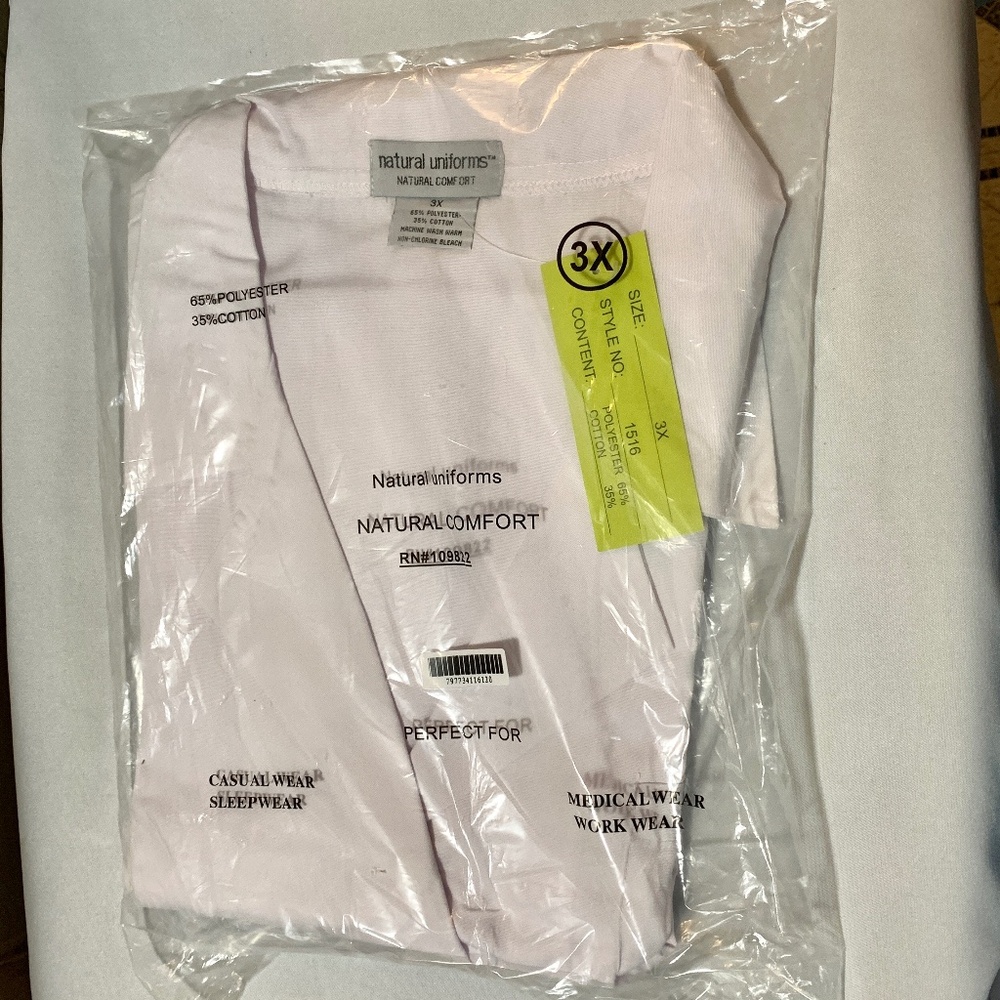 TWO Natural Uniforms White Belted Long Lab Coat Medical Pharmacy - Size 3X - NWT